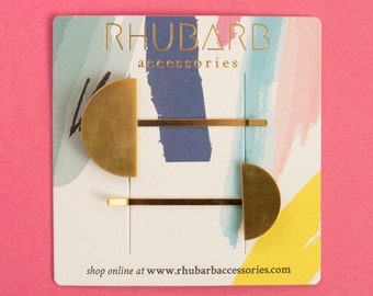 Geometric hair slide - gold hair pin - boho hair clip - bohemian hair accessories - gift for her - bun pin - birthday gift - barrette -MAREI