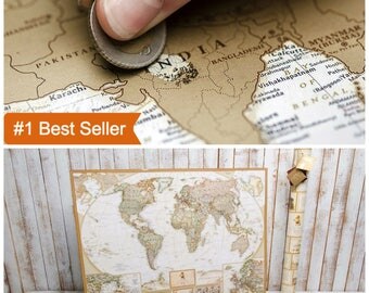 World Map, Scratch Off Map, Travel Map, World Map Poster, World Map Wall Art, Push Pin Travel Map, Map Of The World, Scratch Off, Scratch Ma