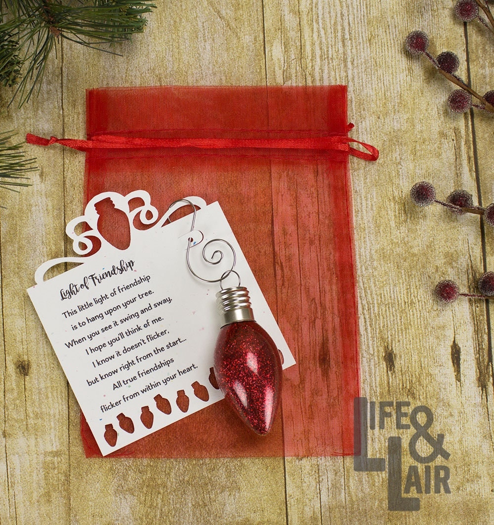 Download Light of Friendship Christmas Light Bulb Ornament Gift for