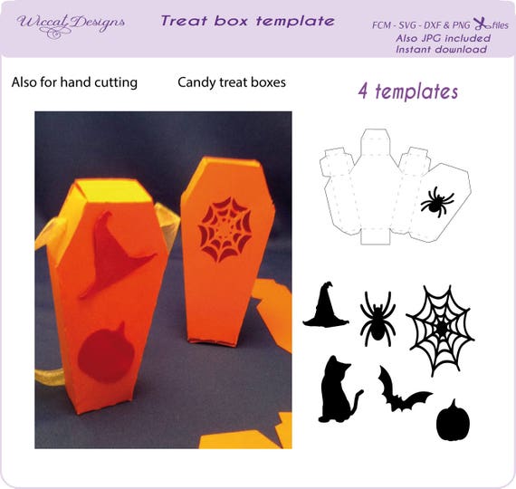 Download Halloween coffin svg Template treat box candy box svg