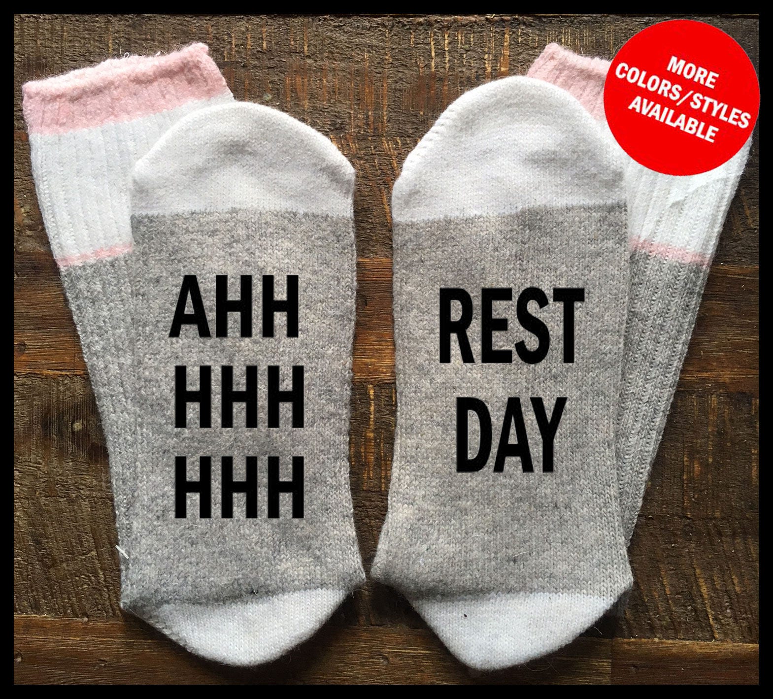 AHHHH REST DAY Funny Socks Socks With Sayings Socks with