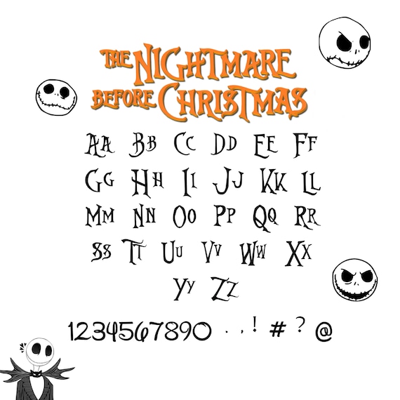 Nightmare Before Christmas font svgNightmare Before Christmas