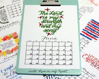 Calligraphy calendar | Etsy