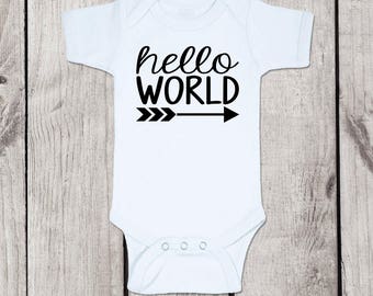 Hello World Bodysuit, hello World boy bodysuit, Hello World onesie, Hello Bodysuit, Hello Onesie, Hello World Shirt, Hello Boy Onesie