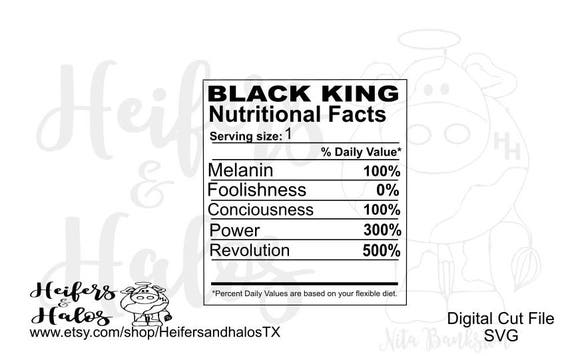 Download Black King Nutritional Facts svg