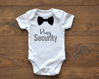 Ring Security, Ring Bearer, Wedding Bodysuit, Baby Boy's Wedding Outfit, baby Boy Bodysuit, Wedding Onesie