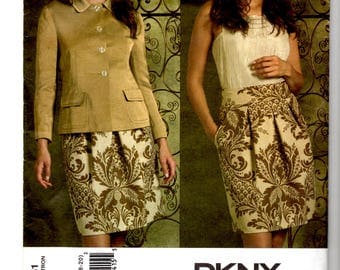 Vogue 2951 DKNY Misses' Jacket & Skirt (14-16-18-20) Uncut, YR 2007