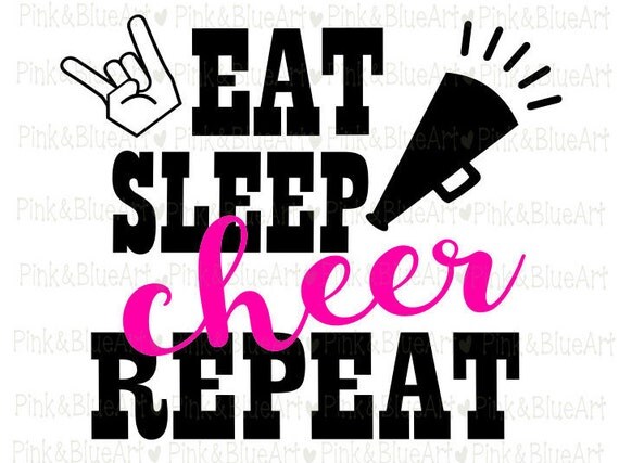 Eat Sleep Cheer Repeat SVG Clipart Cut Files Silhouette Cameo