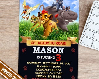 SALE 50% - The Lion Guard Invitation - The Lion Guard Party Invitation - The Lion Guard Birthday Invitation - The Lion Guard Printables