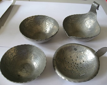 Jan Eisenloeffel, 1876 – 1957-Set of four, hammered tin-noticed me your.
