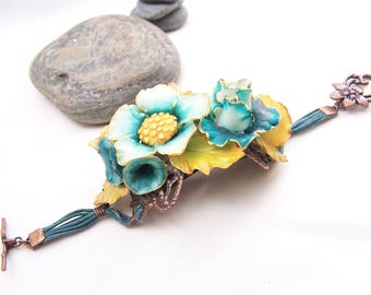 Bracelet modelé en porcelaine froide