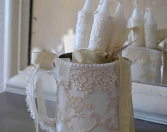 Pitcher Creamer shabby chic and these candles