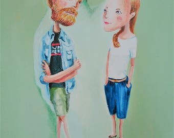 Custom Portrait illustration for Couples by EkakiElly