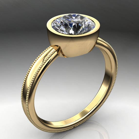 elle ring 1.5 carat round NEO moissanite engagement ring