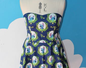 disney navy lilo and stitch - stitch sweet heart dress - all sizes