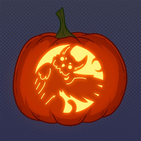 Owl gryphon halloween pumpkin carving pattern DIGITAL DOWNLOAD