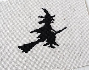PDF Pattern - The Witch Cross Stitch Pattern, Halloween Witch Cross Stitch Pattern, Witch Embroidery Pattern