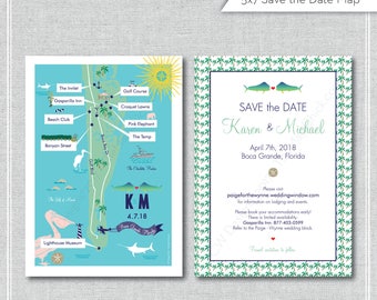 Custom Wedding Map, Wedding Invitation Map, Infographic --Savannah, Georgia