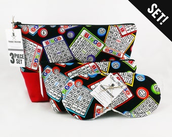 Bingo Toiletry Bag Set bingo bag bingo tote bingo sleep mask casino night poker vegan bachelorette las vegas wedding casino gifts bingo usa