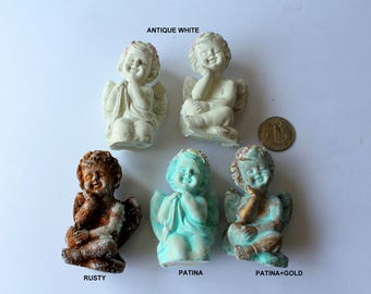 Small angel cherub figurine angel cherub praying angel garden statue, terrarium angel fairy garden angel kneeling praying cherub mini garden