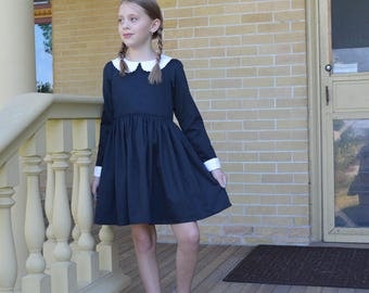 Wednesday Addams Costume Dress, Girls