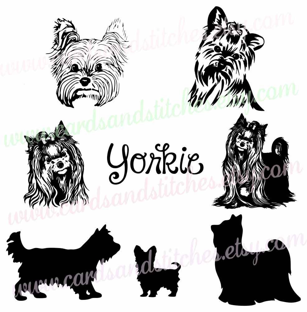 Download Yorkie SVG Yorkie Silhouettes Dog SVG Digital Cutting