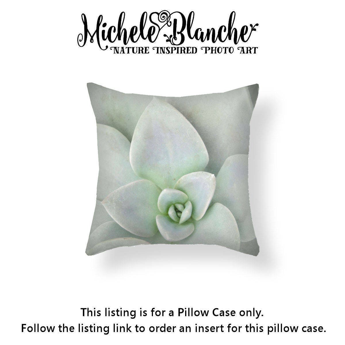 Photo Sedum Pillow Pastel Green Pillow Case Sea foam Green