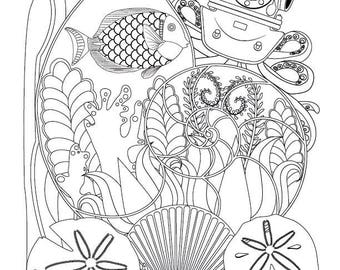Abstract Mandala Coloring Page for Adults Digital Download