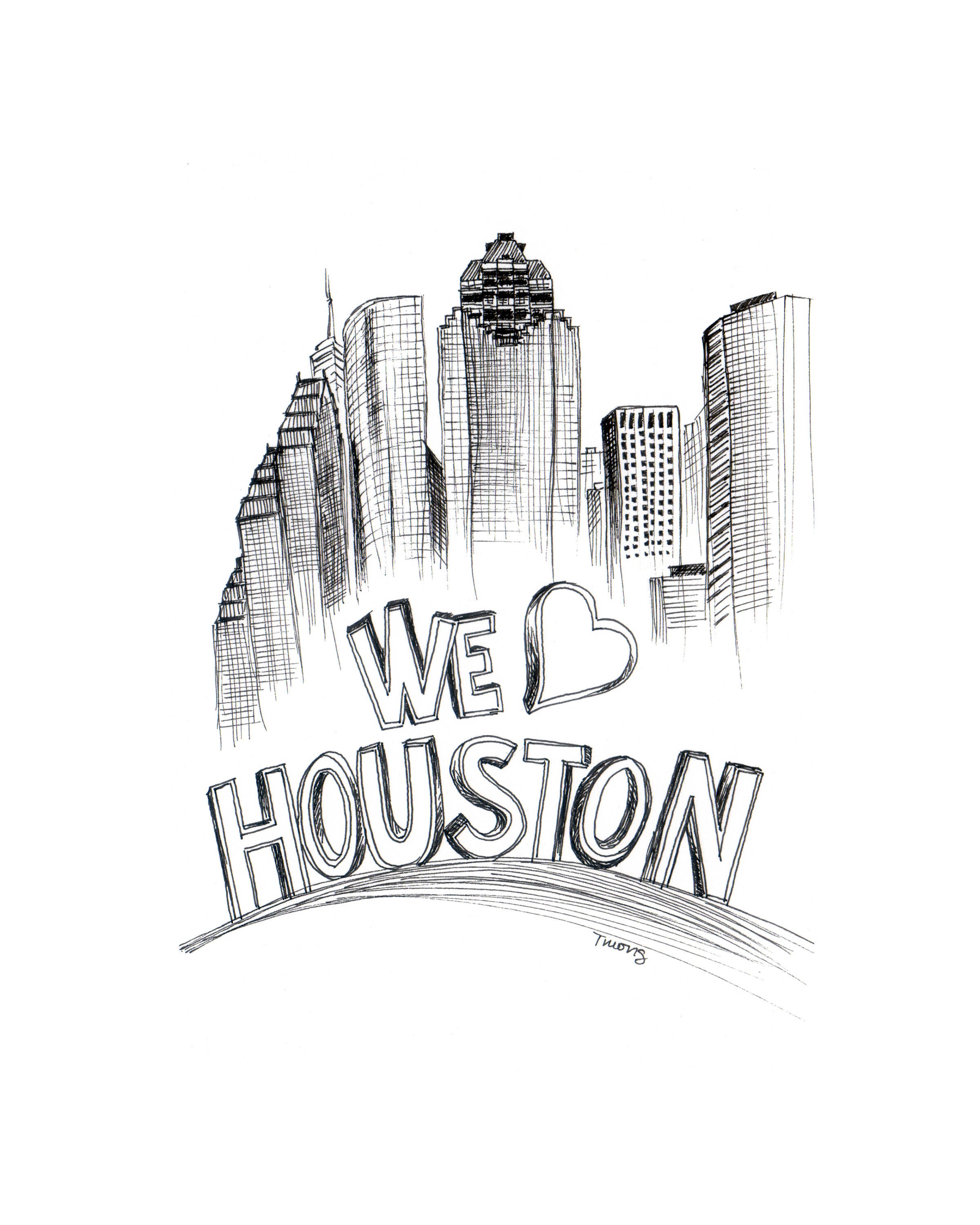 Houston Skyline Coloring Page Coloring Pages