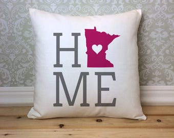 Minnesota Pillow, Minnesota State Pillow, Minnesota Home Pillow, Housewarming Gift, Minnesota Home decor, Minnesota Decor, Custom Pillow