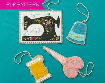 Sewing Ornaments, PDF pattern, Ornament Pattern, Sewing Machine, Sewing Pattern, Sewing Supplies, Christmas Ornament, Gifts for Quilters