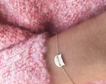 Simple Cat Bracelet - Cat Jewelry, Gift for Cat Lover, 14K Gold Fill, Dainty Bracelet - Cat Lover Gift, Layering Bracelet, Best Friend Gift