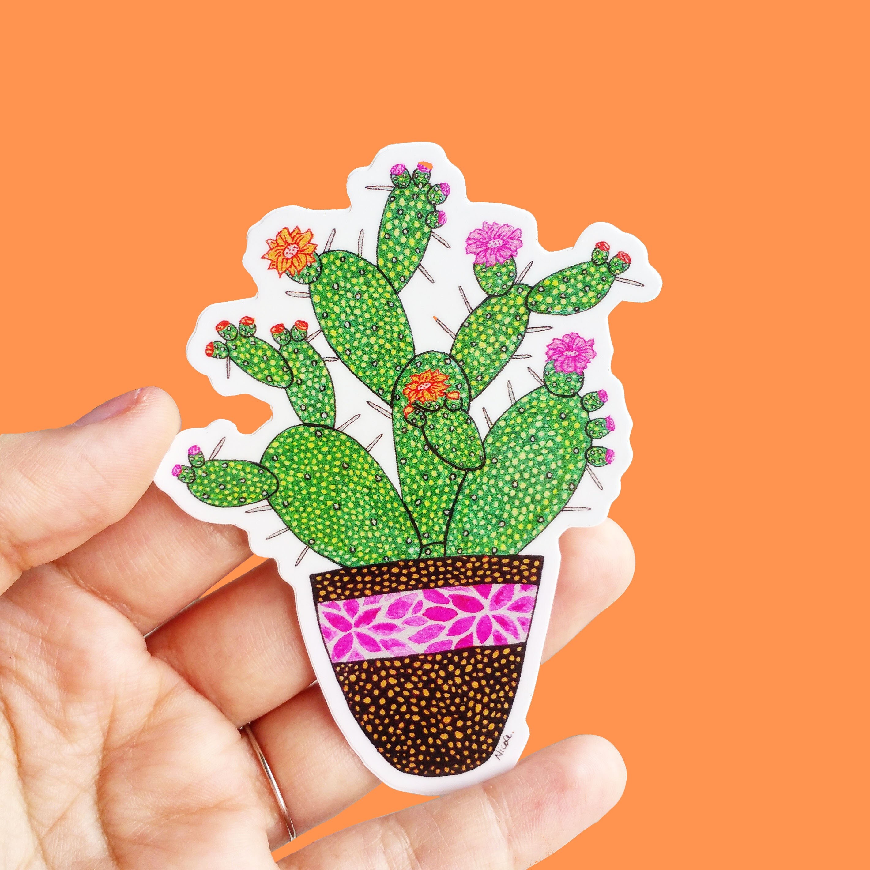 Vinyl Cactus Sticker Waterproof Sticker Cactus Decor Plant