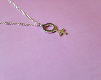 Female Symbol Necklace, Feminist Necklace, Female Necklace, Venus Symbol Necklace, Feminist Jewelry, Girl Power, Gender Equality, Feminism