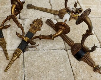 TWO PAIRS French Empire style wall sconces for restoration French vintage wall lights French lighting French home decor applique de canard
