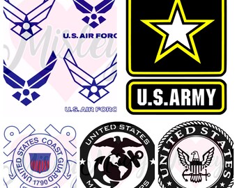 Download US Coast Guard Emblems and Rank Insignias Bundle SVG, PNG, and STUDIO3 Files for Silhouette ...