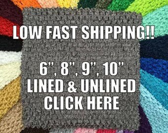 Dark Grey Crochet Tutu Top 6 inch, 8", 9" Dark Gray Lined and Unlined Tube Top, Infant, Toddler, Girls Tutu Dress Costume Top