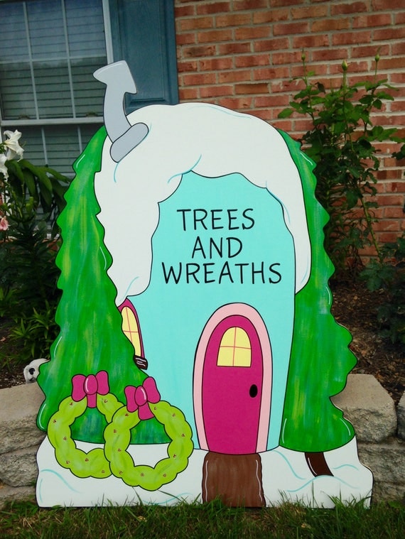 Grinch yard artwhoville yard art decoration whoville tree