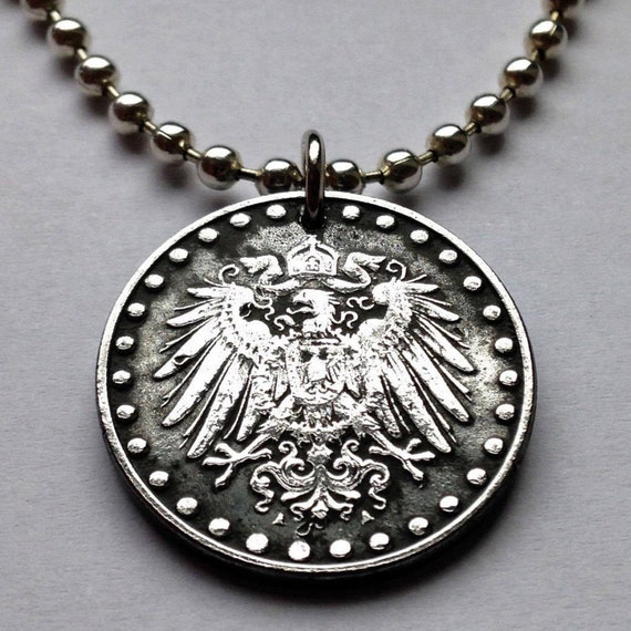 1917 Germany 10 Pfennig Coin Pendant German Imperial Eagle 1917-germany-10-pfennig-coin-pendant-german-imperial-eagle