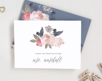 Bridal Shower Thank You Cards. Thank You Cards Wedding. Blank Cards with Envelopes. Thank You From the Future Mrs. Note cards Handmade.