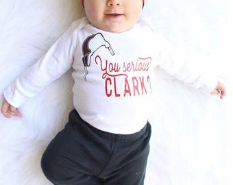 You Serious Clark? Christmas Baby Bodysuit Newborn Baby Girl Baby Boy Babys 1st Christmas Christmas OOTD Christmas Vacation Quote Funny