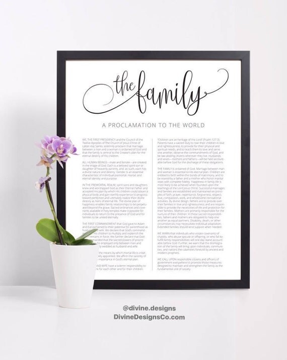 The Family Proclamation to the World Print or Printable LDS