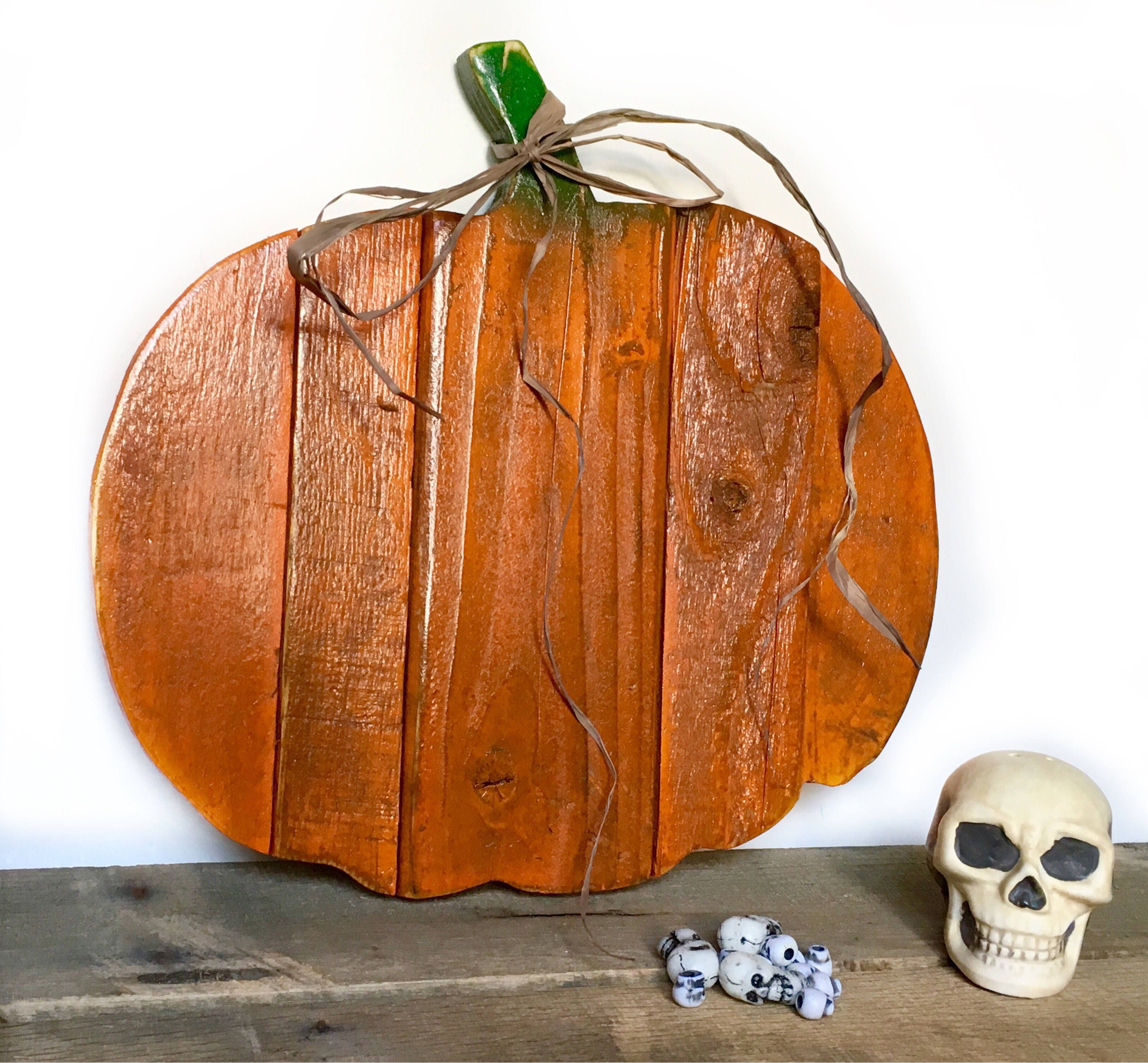 Wooden Pumpkin Decor Rustic Fall Decor Wood Pumpkin Door