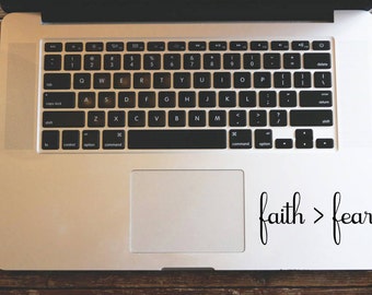 Faith Over Fear Sticker, MacBook Decal, Faith Decal, Typography Stickers, Tumbler Decal, Christian Car Decal, Faith Sticker, Laptop Decal
