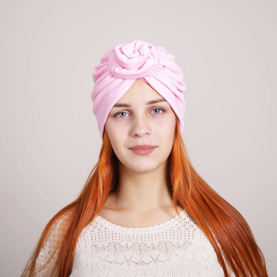 Pink turban pink headwrap beanie turban pink headscarf