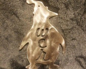 Personalized Penguin holiday ornament