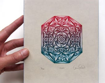 Jewel - Woodcut Print, Woodblock Print by Tugboat Printshop, Valerie Lueth
