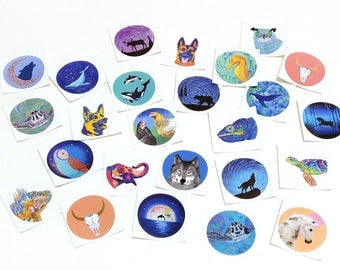 Animal stickers, nature stickers, ocean stickers, boho stickers, vinyl stickers, colorful stickers, whale stickers, decorative stickers