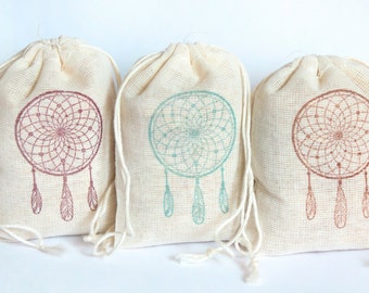 Dream Catcher Boho Bag Set 15 with stamp gift sack birthday party baby shower goodies treat bag