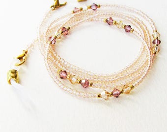 Swarovski Eyeglasses Chain, Eyeglass Holder Necklace, Reading Glasses Chain, Eyeglass Chain, Glass Cord, Gift Idea / 29 inch / EGH-1034